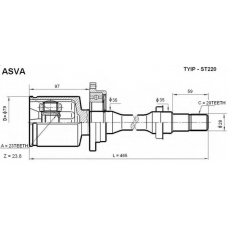 TYIP-ST220 ASVA Шарнирный комплект, приводной вал