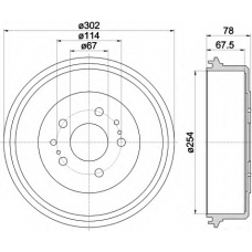 8DT 355 302-201 HELLA Тормозной барабан