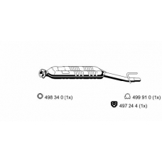 352277 ERNST Средний глушитель выхлопных газов