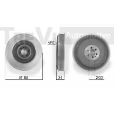 PC1002 TREVI AUTOMOTIVE Ременный шкив, коленчатый вал