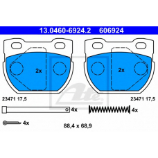 13.0460-6924.2 ATE Комплект тормозных колодок, дисковый тормоз