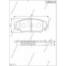 T360A124 NPS Комплект тормозных колодок, дисковый тормоз