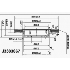 J3303067 NIPPARTS Тормозной диск