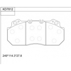 KD7812 ASIMCO Комплект тормозных колодок, дисковый тормоз