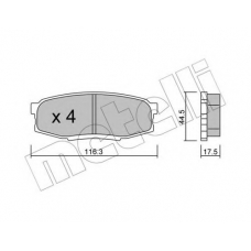 22-0822-0 METELLI Комплект тормозных колодок, дисковый тормоз