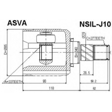 NSIL-J10 ASVA Шарнирный комплект, приводной вал