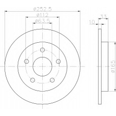 8DD 355 100-971 HELLA Тормозной диск