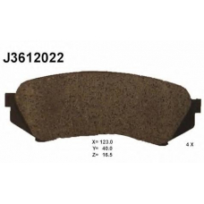 J3612022 NIPPARTS Комплект тормозных колодок, дисковый тормоз