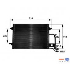 8FC 351 038-681 HELLA Конденсатор, кондиционер