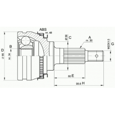 CVJ5321.10 OPEN PARTS Шарнирный комплект, приводной вал