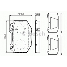 0 986 494 352 BOSCH Комплект тормозных колодок, дисковый тормоз