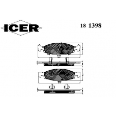 181398 ICER Комплект тормозных колодок, дисковый тормоз