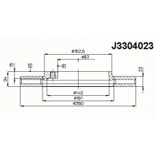 J3304023 NIPPARTS Тормозной диск