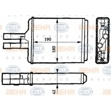 8FH 351 313-144 HELLA Теплообменник, отопление салона