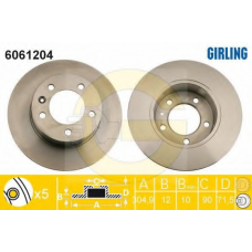 6061204 GIRLING Тормозной диск