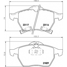 8DB 355 008-041 HELLA PAGID Комплект тормозных колодок, дисковый тормоз