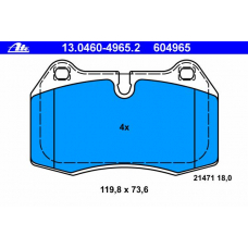 13.0460-4965.2 ATE Комплект тормозных колодок, дисковый тормоз