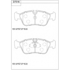 KD7516 ASIMCO Комплект тормозных колодок, дисковый тормоз