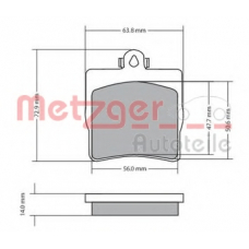 1170016 METZGER Комплект тормозных колодок, дисковый тормоз