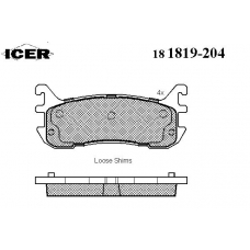 181819-204 ICER Комплект тормозных колодок, дисковый тормоз