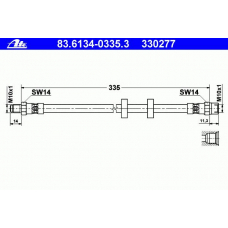 83.6134-0335.3 ATE Тормозной шланг
