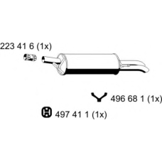 204200 ERNST Глушитель выхлопных газов конечный