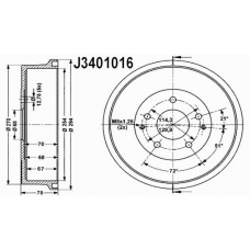 J3401016 NIPPARTS Тормозной барабан