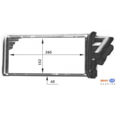 8FH 351 311-711 HELLA Теплообменник, отопление салона