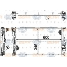 8MK 376 754-004 HELLA Радиатор, охлаждение двигателя