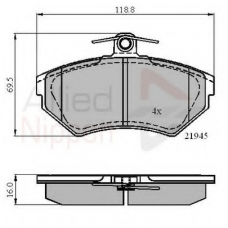 ADB0989 COMLINE Комплект тормозных колодок, дисковый тормоз