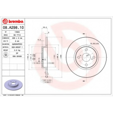 08.A298.10 BREMBO Тормозной диск