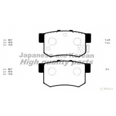 H026-22 ASHUKI Комплект тормозных колодок, дисковый тормоз