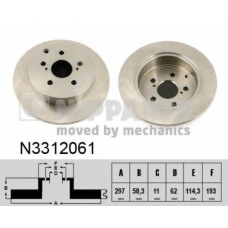 N3312061 NIPPARTS Тормозной диск