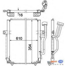 8FC 351 036-661 HELLA Конденсатор, кондиционер