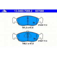 13.0460-7088.2 ATE Комплект тормозных колодок, дисковый тормоз
