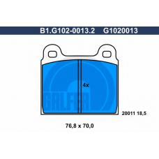 B1.G102-0013.2 GALFER Комплект тормозных колодок, дисковый тормоз