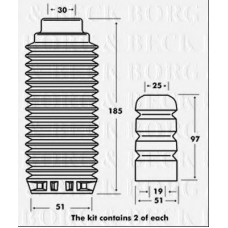 BPK7030 BORG & BECK Пылезащитный комплект, амортизатор