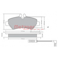 1170037 METZGER Комплект тормозных колодок, дисковый тормоз