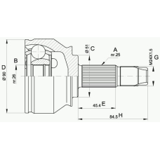 CVJ5374.10 OPEN PARTS Шарнирный комплект, приводной вал