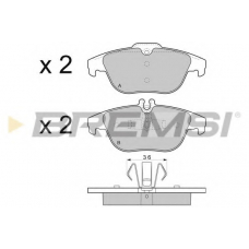 BP3328 BREMSI Комплект тормозных колодок, дисковый тормоз