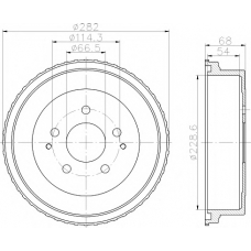 8DT 355 301-131 HELLA PAGID Тормозной барабан