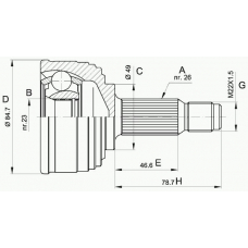 CVJ5254.10 OPEN PARTS Шарнирный комплект, приводной вал