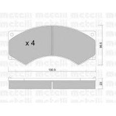 22-0579-0 METELLI Комплект тормозных колодок, дисковый тормоз