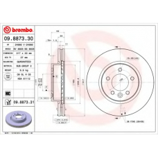 09.8873.30 BREMBO Тормозной диск