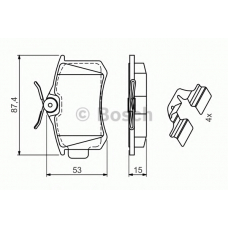 0 986 494 597 BOSCH Комплект тормозных колодок, дисковый тормоз