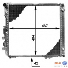 8MK 376 713-291 HELLA Радиатор, охлаждение двигателя