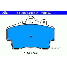 13.0460-4967.2 ATE Комплект тормозных колодок, дисковый тормоз