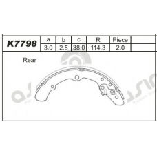 K7798 ASIMCO Комплект тормозных колодок