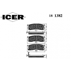 181382 ICER Комплект тормозных колодок, дисковый тормоз