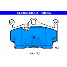 13.0460-4843.2 ATE Комплект тормозных колодок, дисковый тормоз